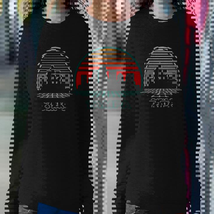 Tampa City Skyline Retro Vintage 80S Style Sweatshirt Gifts for Her