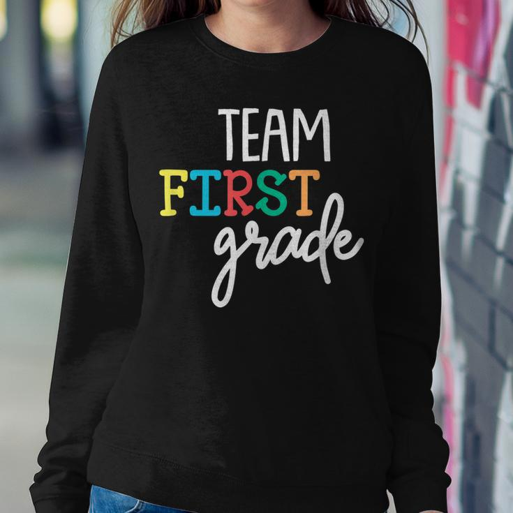Team 1St First GradeBack To School Teacher Kids Sweatshirt Gifts for Her
