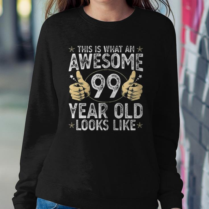 This Is What An Awesome 99 Years Old Looks Like 99Th Birthday Zip Sweatshirt Gifts for Her