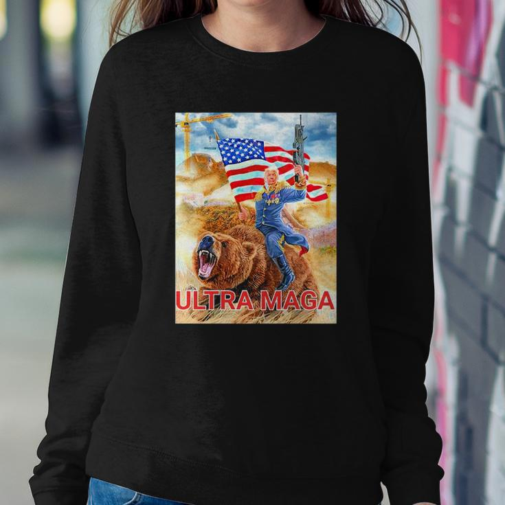 Trump Ultra Maga The Great Maga King Trump Riding Bear Sweatshirt Gifts for Her