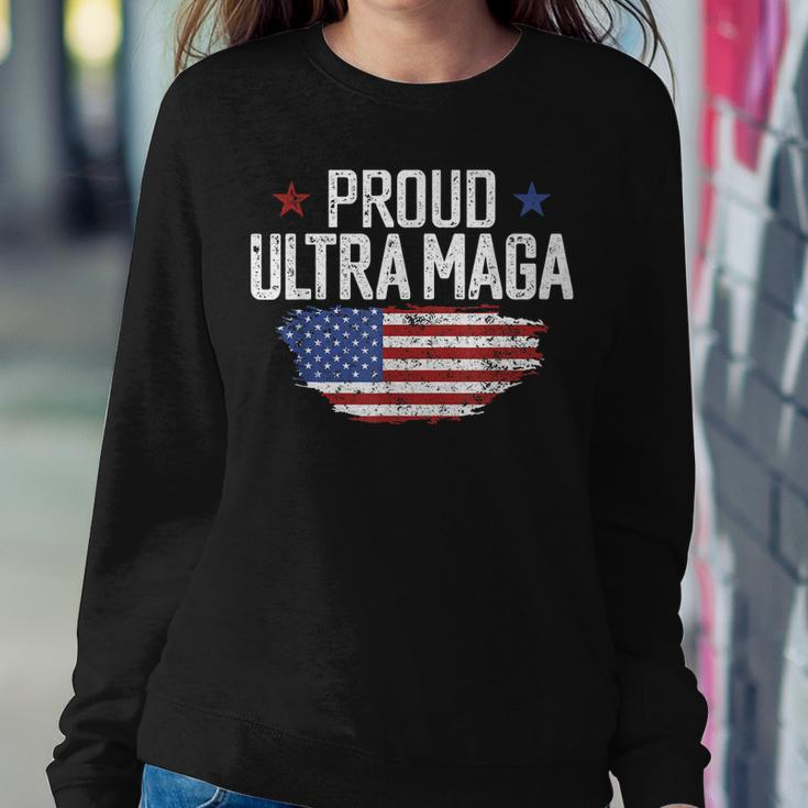 Ultra Maga American Flag Disstressed Proud Ultra Maga Sweatshirt Gifts for Her