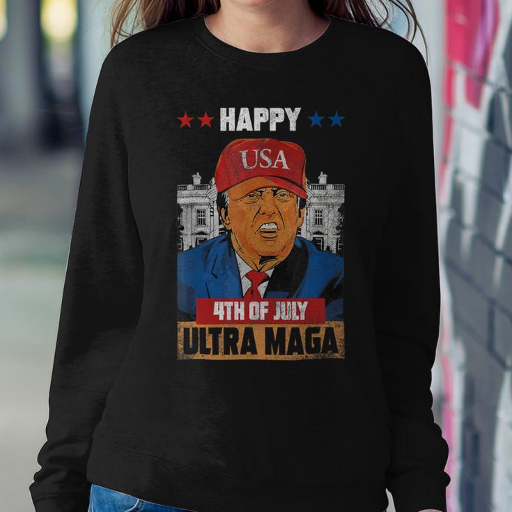 Ultra Maga Trump Happy 4Th Of July American Flag Sweatshirt Gifts for Her