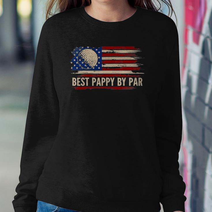 Vintage Best Pappy By Par American Flag Golf Golfer Gift Sweatshirt Gifts for Her