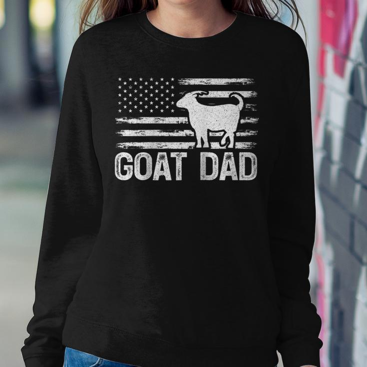 Vintage Goat Dad Retro American Flag Goat 4Th Of July Sweatshirt Gifts for Her