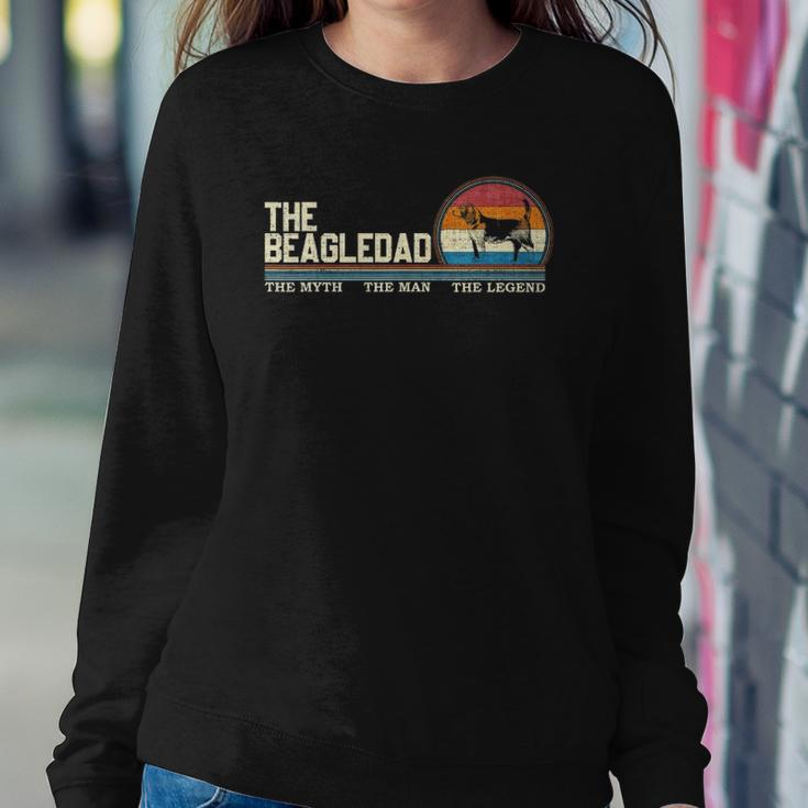 Vintage Retro The Beagle Dog Dad Funny Pet Lover Silhouette Sweatshirt Gifts for Her