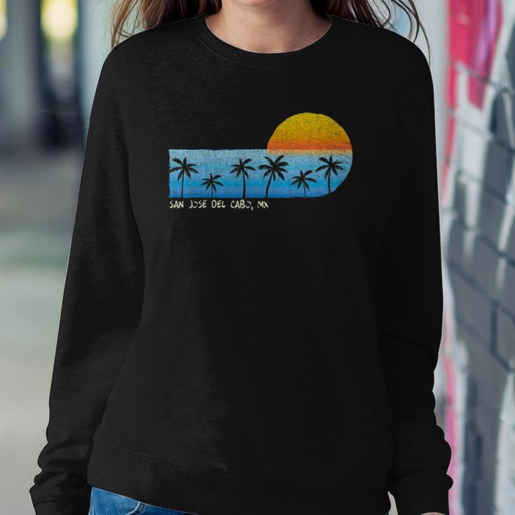 Vintage San Jose Del Cabo Mx Palm Trees & Sunset Beach Sweatshirt Gifts for Her