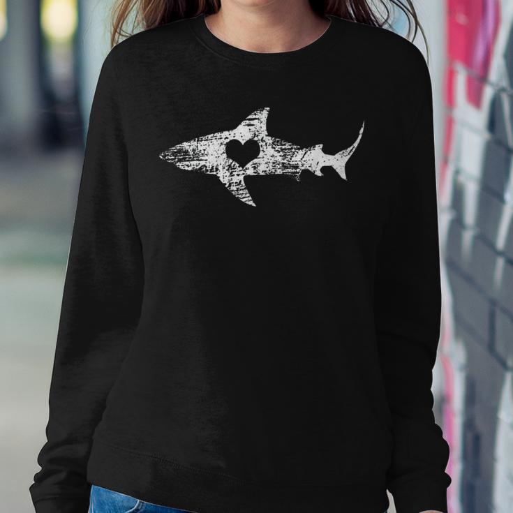 Vintage Shark Silhouette Hammerhead Shark Tiger Shark Heart 158 Trending Shirt Sweatshirt Gifts for Her