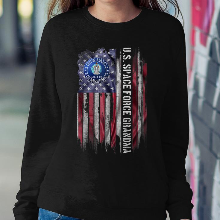 Vintage Usa American Flag Proud Us Space Force Grandma Funny Sweatshirt Gifts for Her