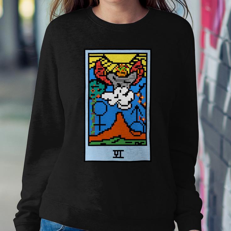 Wait Is This Pixel Art Tarot Yellow - Major Arcana The Lovers Design For Stickers And Sweatshirt Gifts for Her