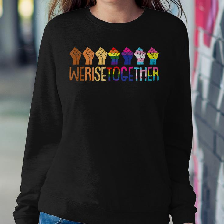 We Rise Together Lgbt Q Pride Social Justice Equality AllySweatshirt Gifts for Her
