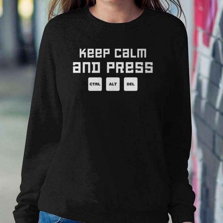 Web Designer App Developer Keep Calm And Press Ctrl Alt Del Sweatshirt Gifts for Her