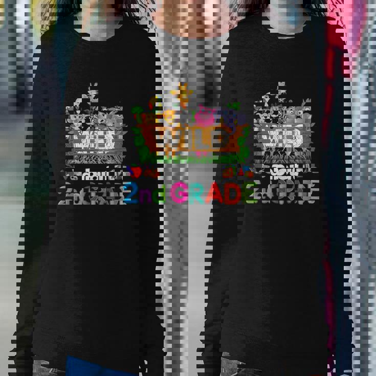 Wild About 2Nd Second Grade Teacher Student Back To School Sweatshirt Gifts for Her
