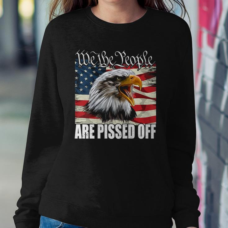 Womens Funny American Flag Bald Eagle We The People Are Pissed Off Sweatshirt Gifts for Her