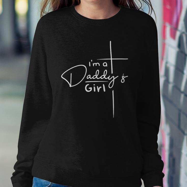 Womens Im A Daddys Girl - Christian Gifts - Funny Faith Based V-Neck Sweatshirt Gifts for Her