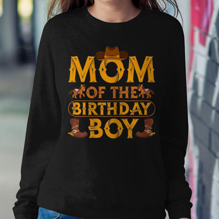 Womens Mom Of The Birthday Boy Cowboy Western Theme Birthday Party Sweatshirt Gifts for Her