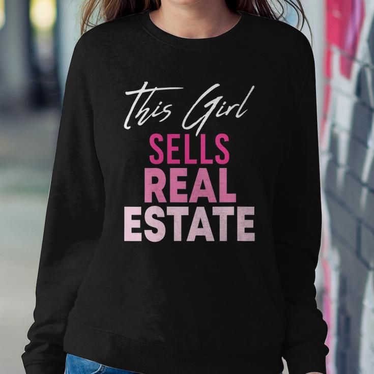 Womens This Girl Sells Real Estate Realtor Real Estate Agent Broker Sweatshirt Gifts for Her