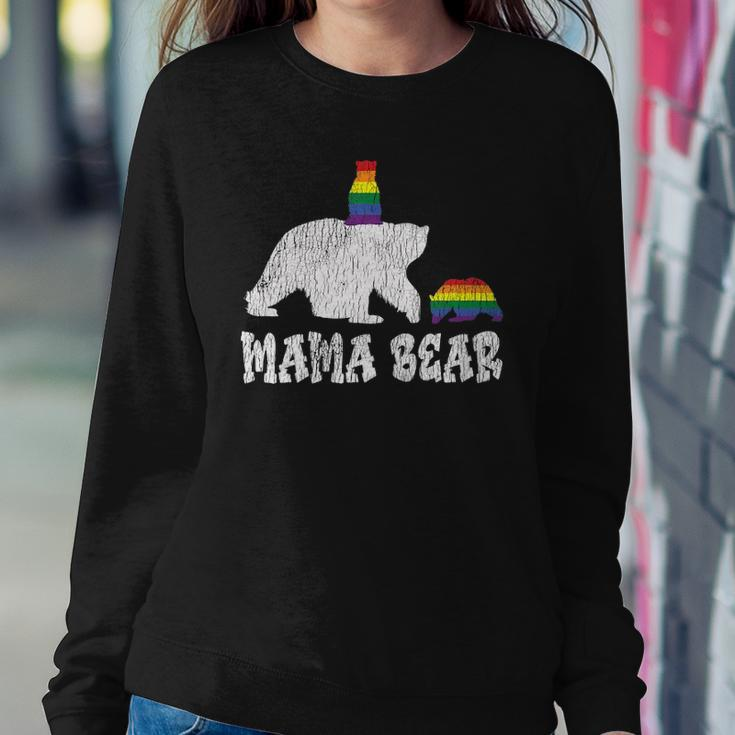 Womens Vintage Mama Bear Pride Mother Teens Mom Lesbian Gay Lgbtq Sweatshirt Gifts for Her