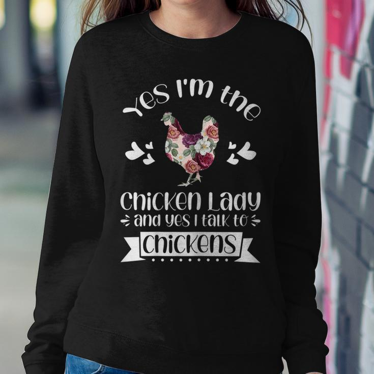 Womens Yes Im The Chicken Lady Chicken Lady Sweatshirt Gifts for Her