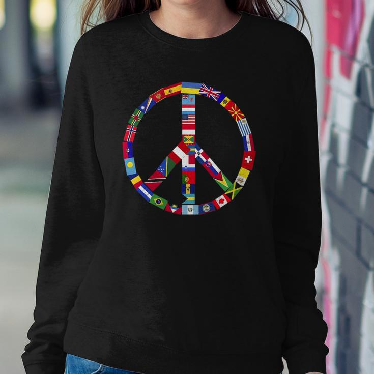 World Country Flags Unity Peace Sweatshirt Gifts for Her