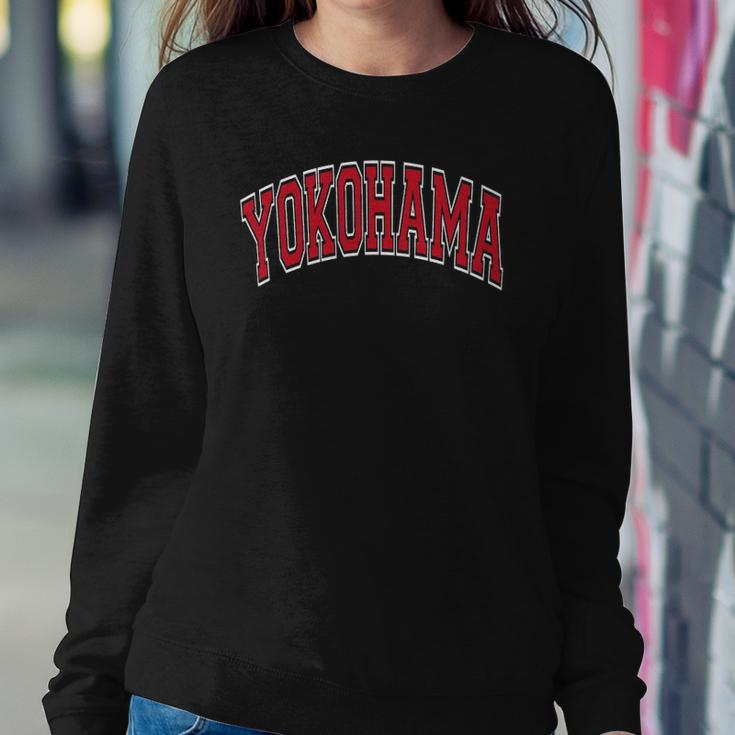 Yokohama Japan Varsity Style Red Text Sweatshirt Gifts for Her