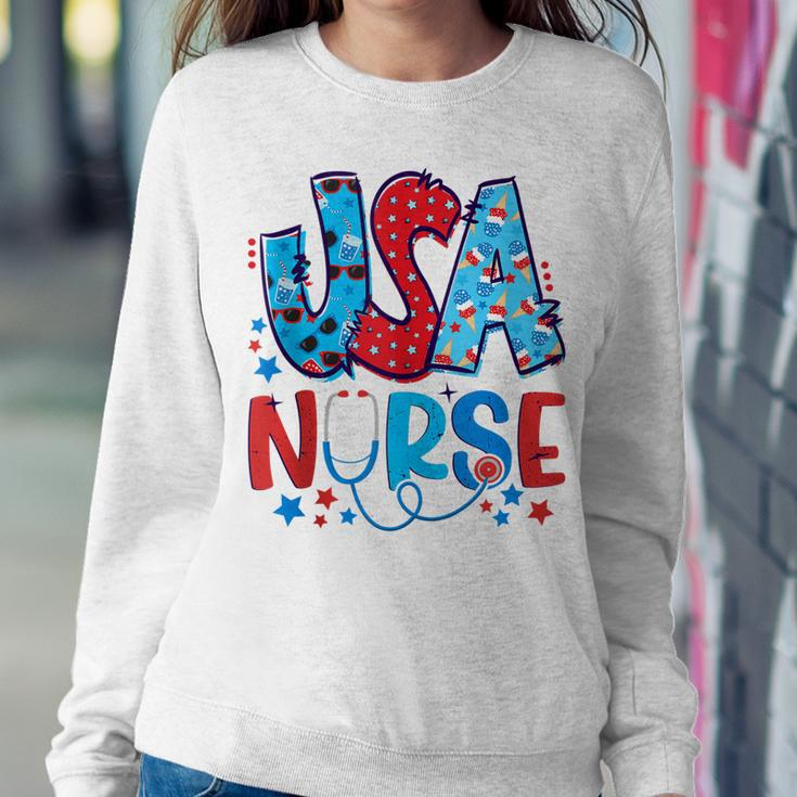 4Th Of July Usa Nursery American Nurse 2022 Patriotic Nurse Sweatshirt Gifts for Her