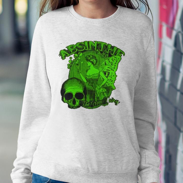 Absinthe Skull Green Fairy Retro Design Sweatshirt Gifts for Her