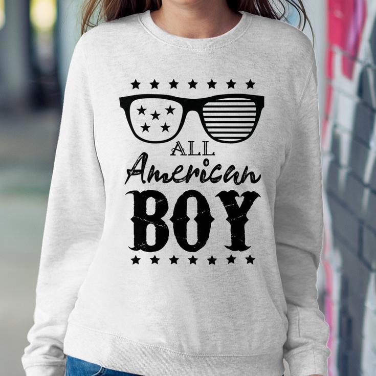 All American Boy 4Th Of July Boys Kids Sunglasses Family Sweatshirt Gifts for Her