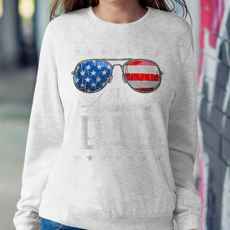 All American Dad Usa Flag Sunglasses 4Th Of July Dad Sweatshirt Gifts for Her