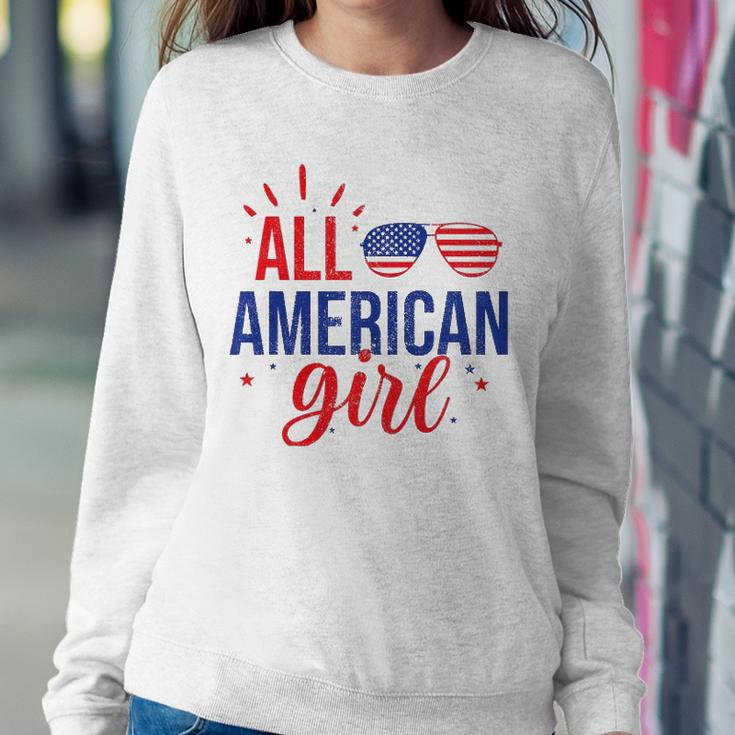 All American Girl 4Th Of July Girls Kids Sunglasses Family Sweatshirt Gifts for Her
