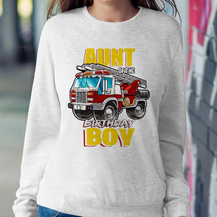 Aunt Of The Birthday Boy Matching Family Fireman Firetruck Sweatshirt Gifts for Her