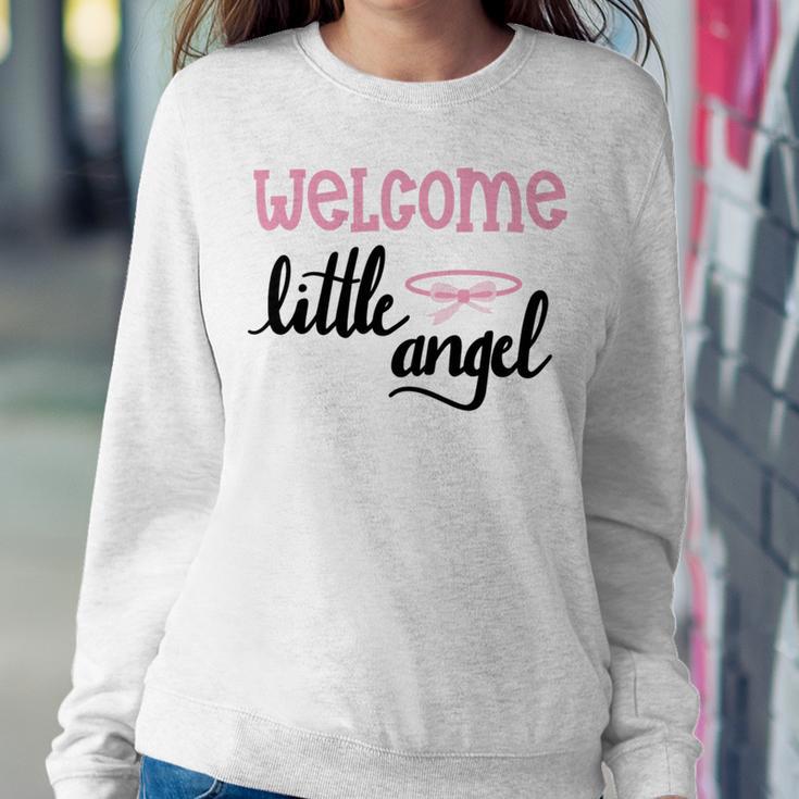 Baby Shower Text Design Welcome Little Angel Sweatshirt Gifts for Her