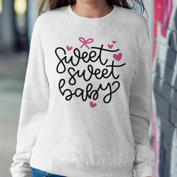 Baby Shower Text Pink Heart Ribbon Design Sweet Sweet Baby Sweatshirt Gifts for Her