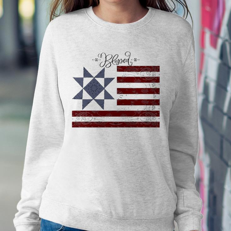 Barn Quilt July 4Th Gifts Vintage Usa Flag S Sweatshirt Gifts for Her