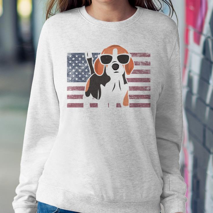 Beagle Dad American Flag 4Th Of July Patriotic Beagle Design Sweatshirt Gifts for Her