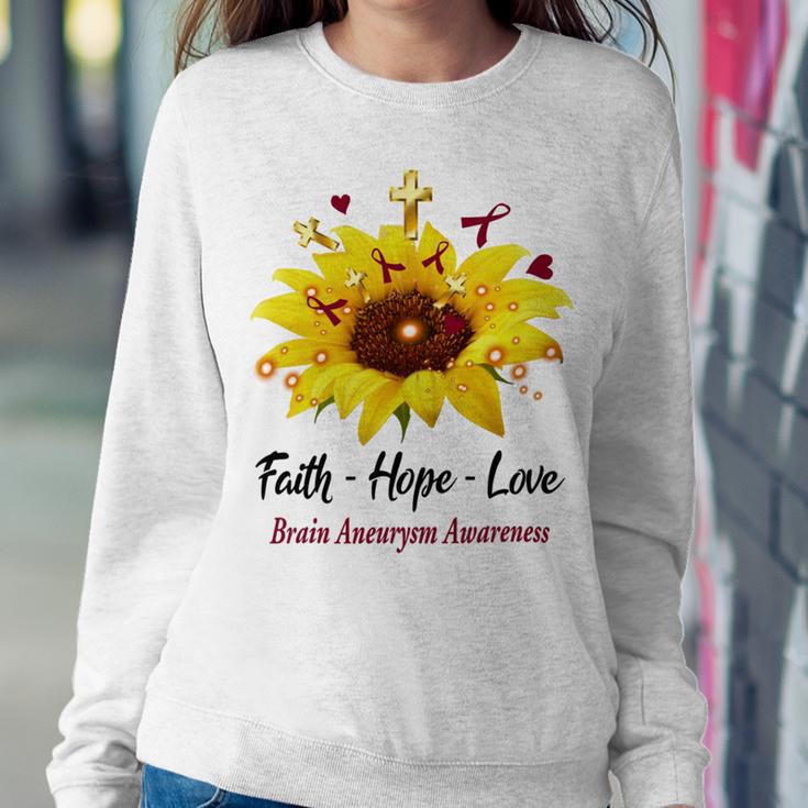 Brain Aneurysm Awareness Faith Hope Love Sweatshirt Gifts for Her