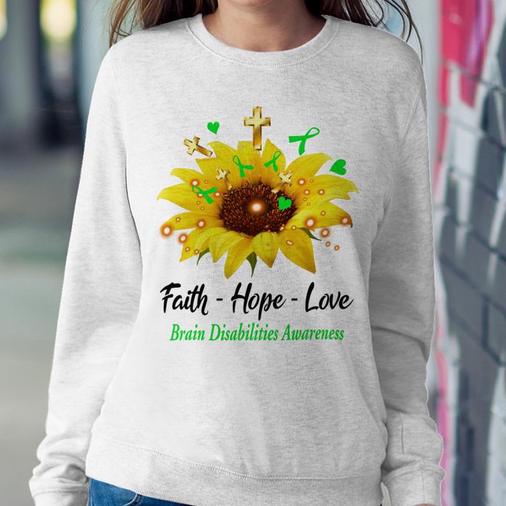 Brain Disabilities Awareness Faith Hope Love Sweatshirt Gifts for Her