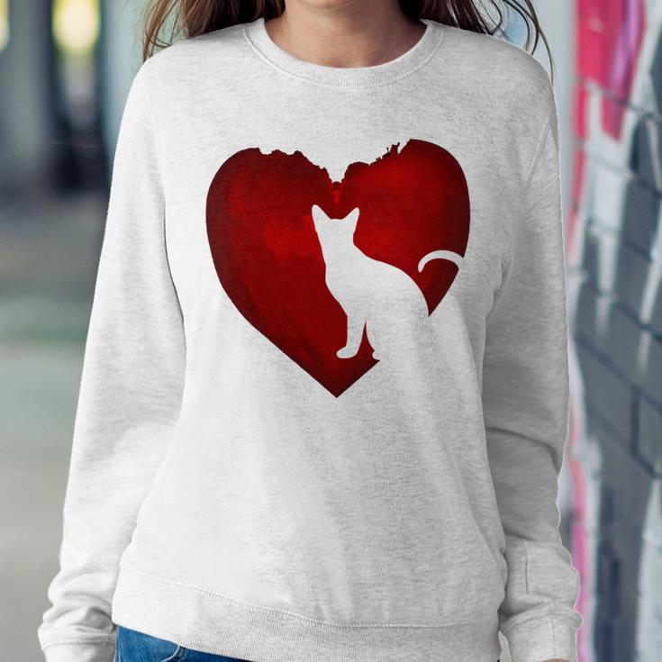 Cat Heart Shirt Cat Lovers Valentine Day Gifts For Couple Sweatshirt Gifts for Her