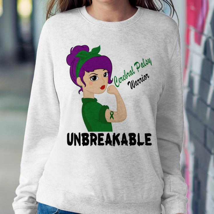 Cerebral Palsy Warrior Strong Women Green Ribbon Cerebral Palsy Cerebral Palsy Awareness Sweatshirt Gifts for Her