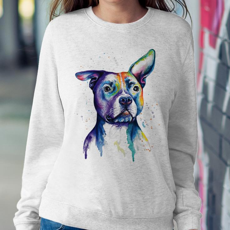 Colorful Pit-Bull Terrier Dog Love-R Dad Mom Boy Girl Funny Sweatshirt Gifts for Her