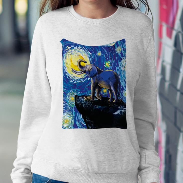 Elephant - Moon Night Sky Sweatshirt Gifts for Her
