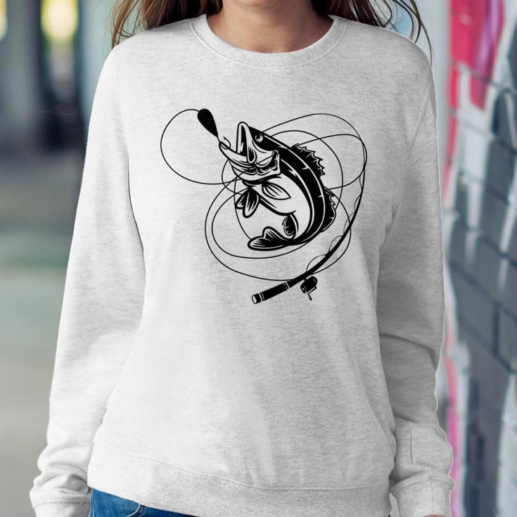 Fishing Bass Sticker Sweatshirt Gifts for Her