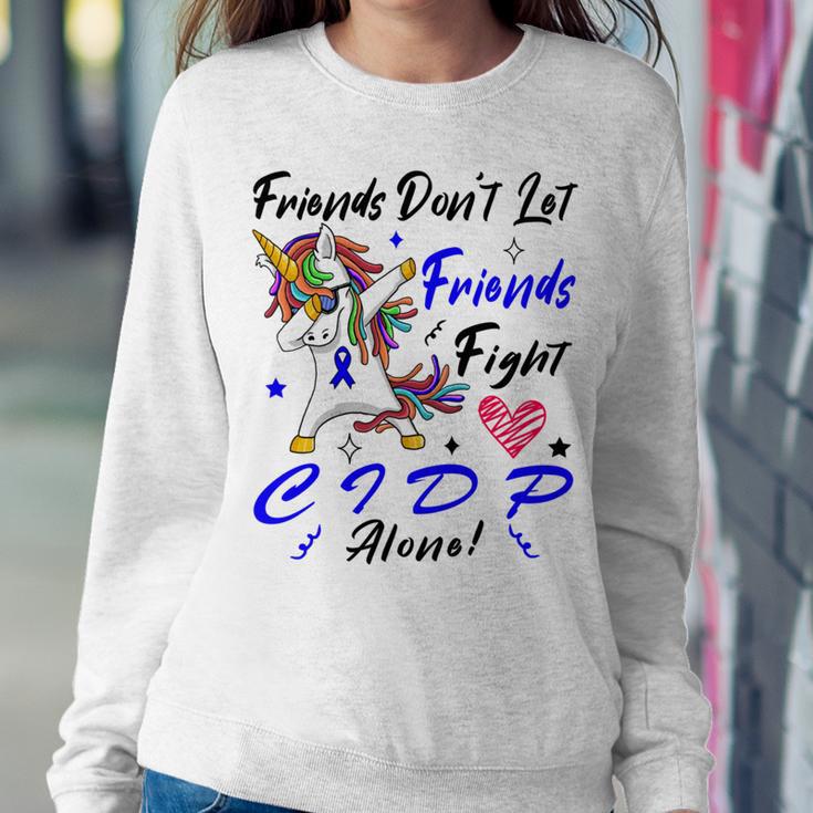 Friends Dont Let Friends Fight Chronic Inflammatory Demyelinating Polyneuropathy Cidp Alone Unicorn Blue Ribbon Cidp Support Cidp Awareness Sweatshirt Gifts for Her