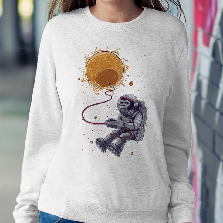 Funny Astronaut Monkey Blowing Sun V2 Sweatshirt Gifts for Her