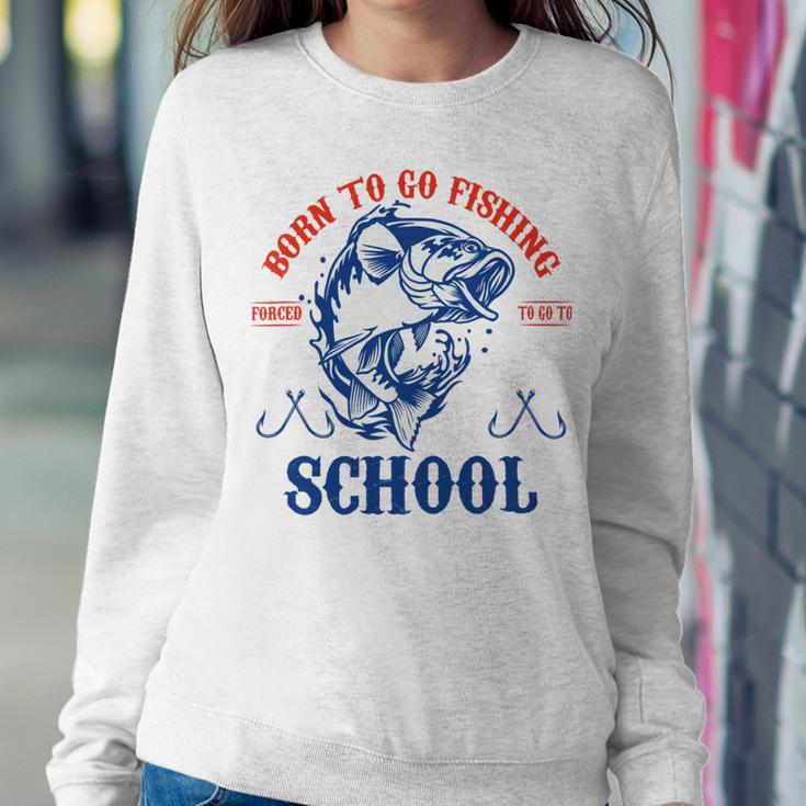 Funny Born To Go Fishing Bass Fish Fisherman Boys Kids Sweatshirt Gifts for Her