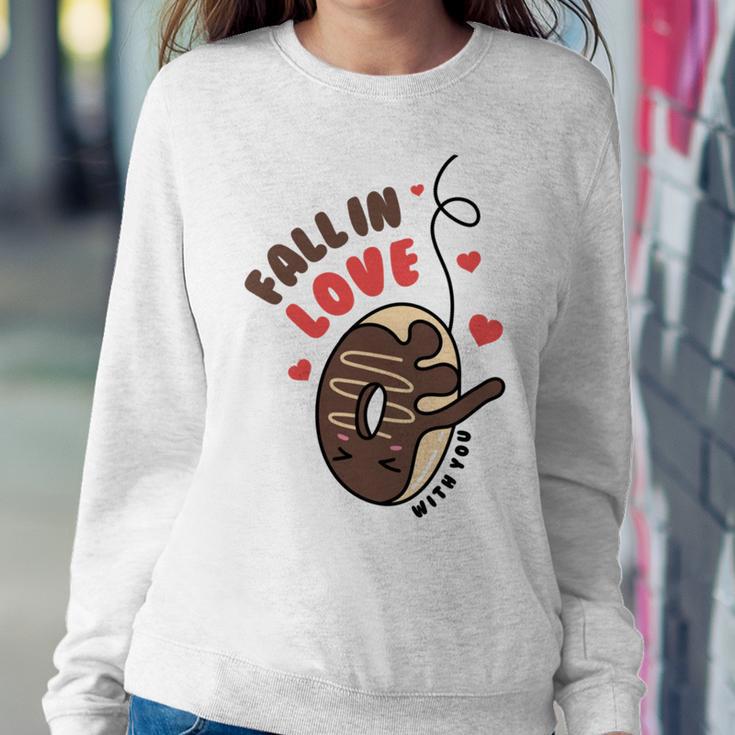 Funny Donut Fall In Love Sweatshirt Gifts for Her