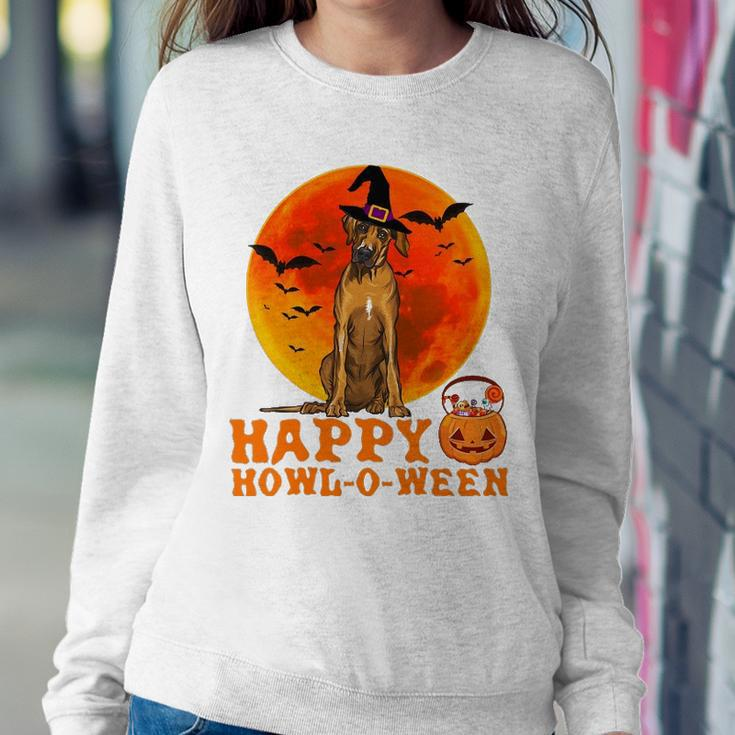 Funny Rhodesian Ridgeback Dog Halloween Happy Howl-O-Ween Sweatshirt Gifts for Her