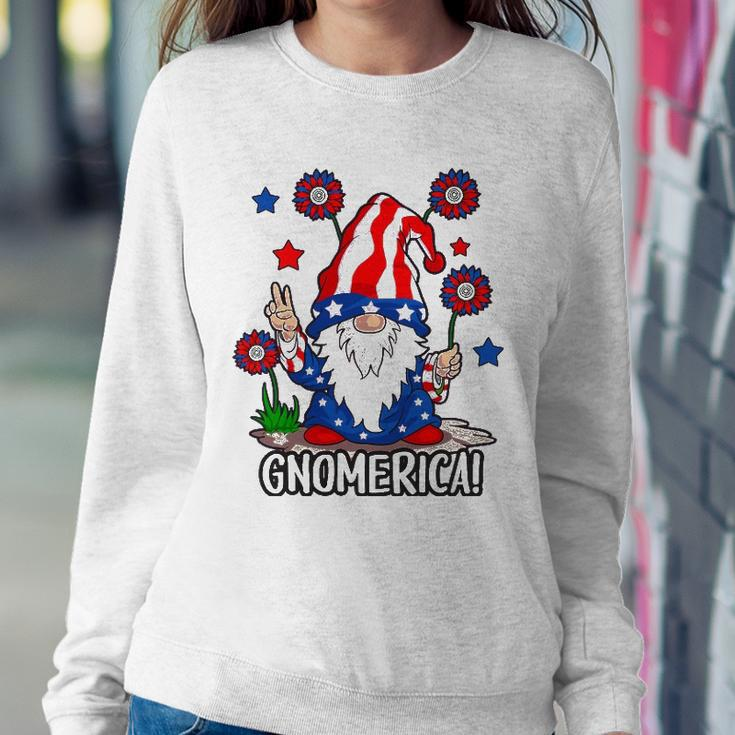 Gnomes 4Th Of July Women Gnomerica Girls American Flag Sweatshirt Gifts for Her