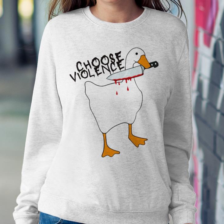 Goose With Knife Sticker Goose Sticker Funny Quotes Funny Animal Stickerspeace Was Never An Option Sweatshirt Gifts for Her