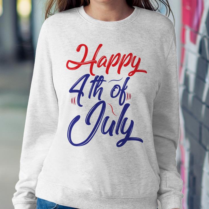 Happy 4Th Of July Dark Red Blue Text Sweatshirt Gifts for Her