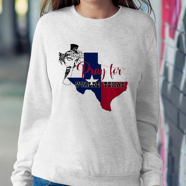 Jesus Pray For Uvalde Texas Protect Texas Not Gun Christian Cross Sweatshirt Gifts for Her